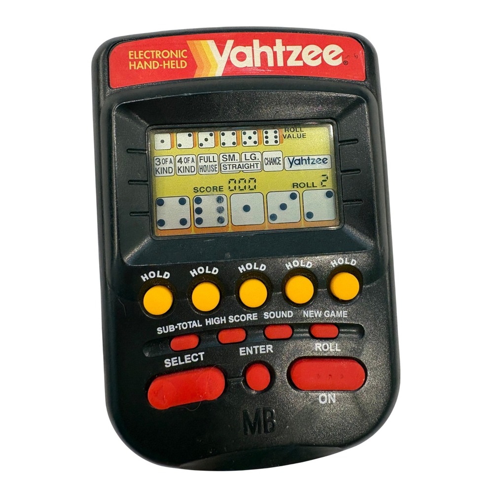 Yahtzee Handheld Electronic Game OS Unisex Black Milton Bradley 1995